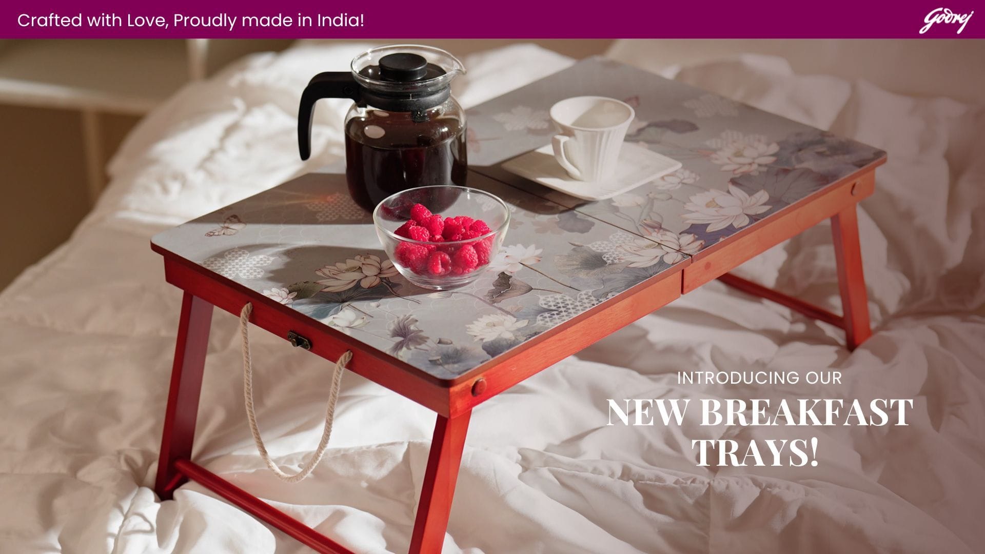 Grey Floral Galore Breakfast Tray