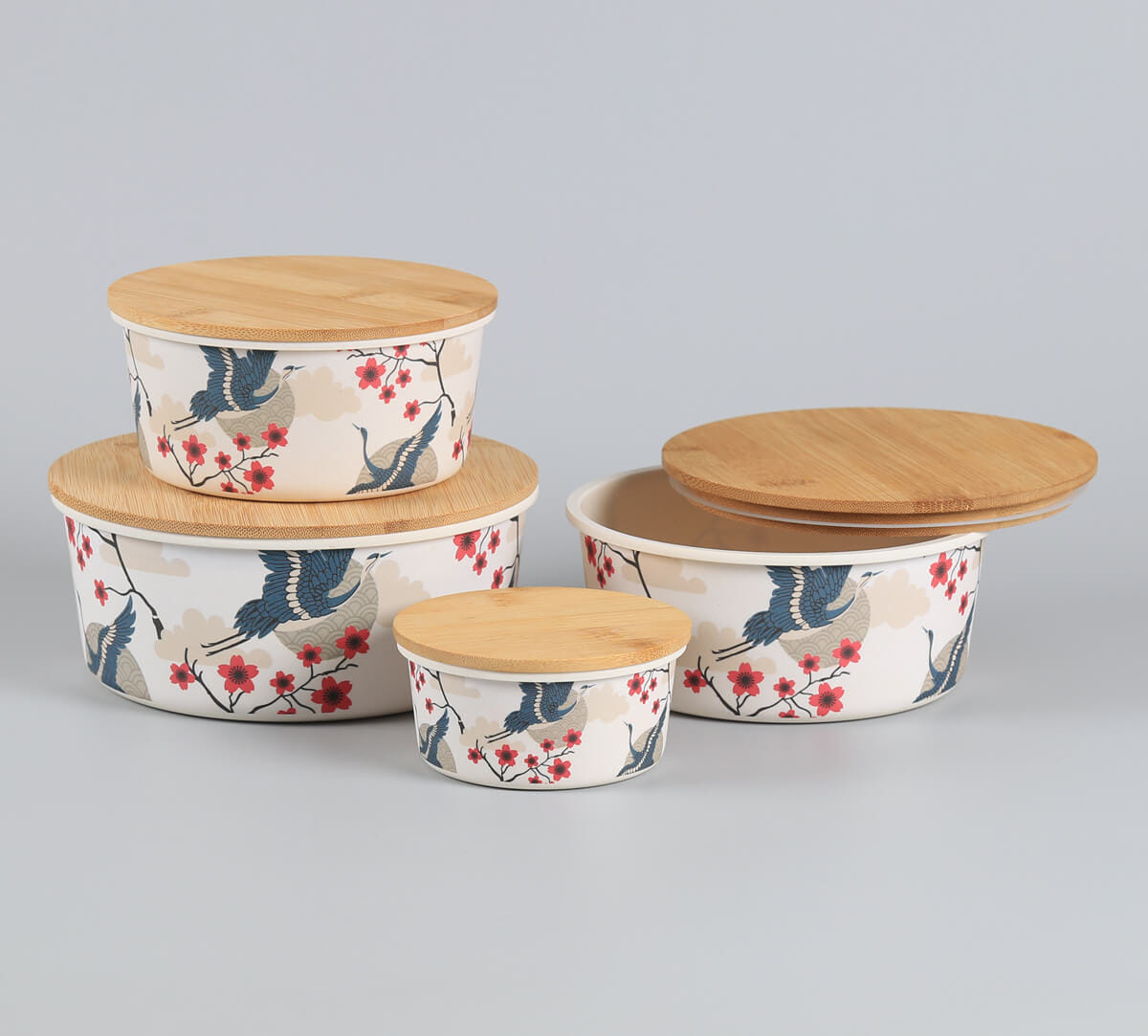 India Circus by Krsnaa Mehta Aerial Moments Bamboo Container Set of 4