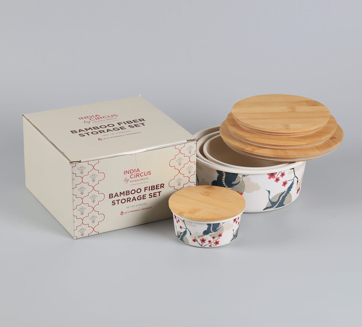 India Circus by Krsnaa Mehta Aerial Moments Bamboo Container Set of 4