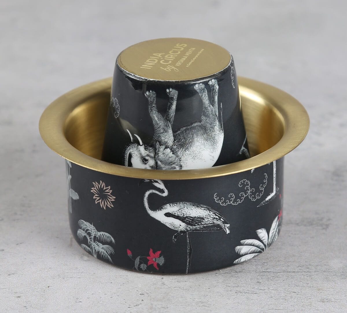 India Circus by Krsnaa Mehta Animalia Creations Brass coffee Tumbler Set of 2
