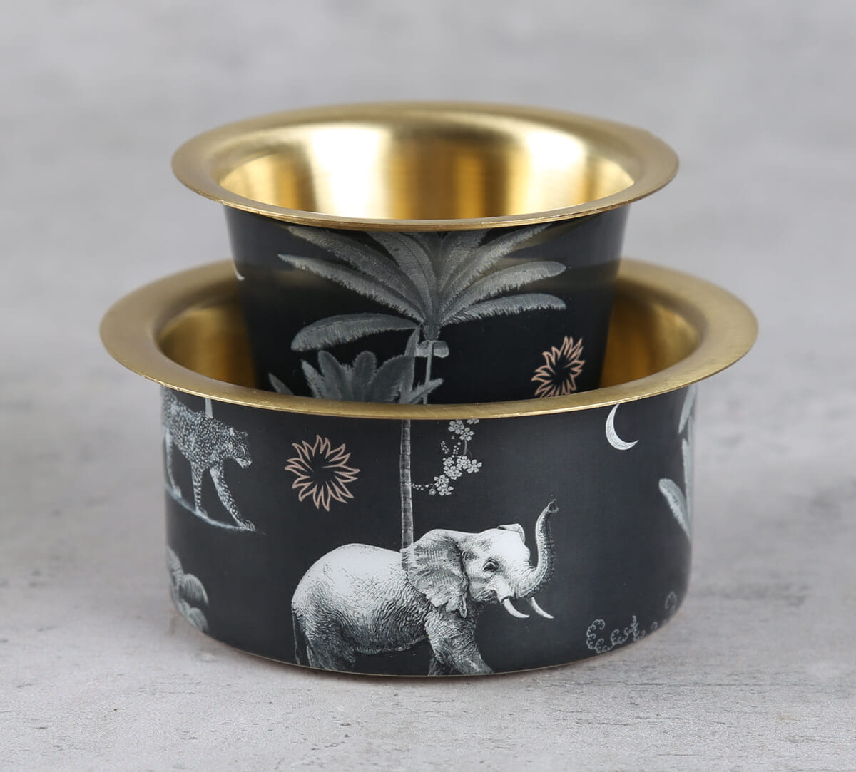 India Circus by Krsnaa Mehta Animalia Creations Brass coffee Tumbler Set of 2