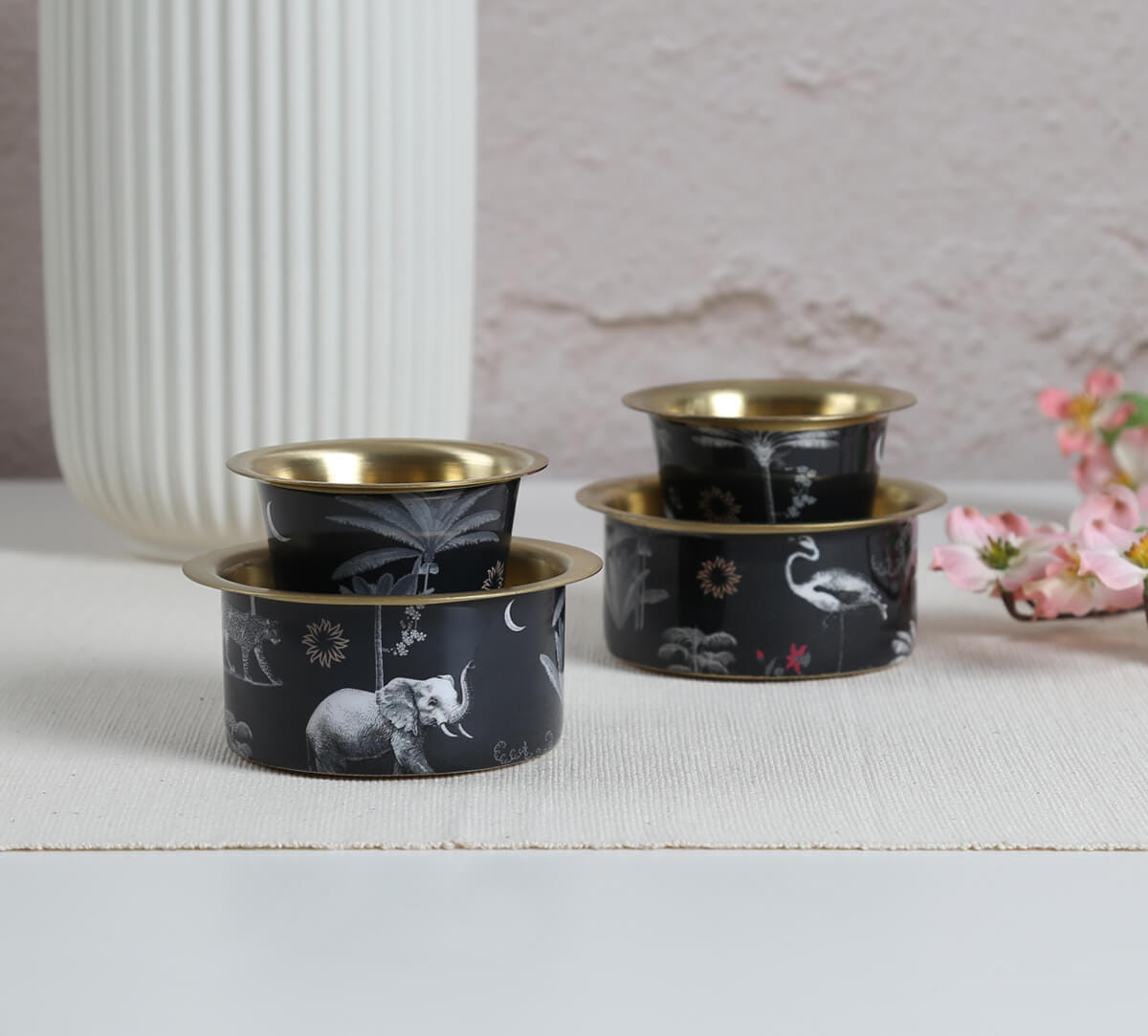 India Circus by Krsnaa Mehta Animalia Creations Brass coffee Tumbler Set of 2