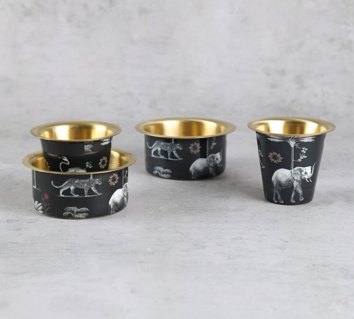 India Circus by Krsnaa Mehta Animalia Creations Brass coffee Tumbler Set of 2