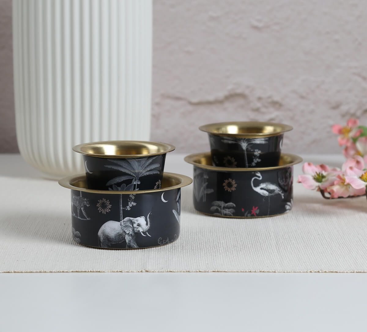 India Circus by Krsnaa Mehta Animalia Creations Brass coffee Tumbler Set of 2