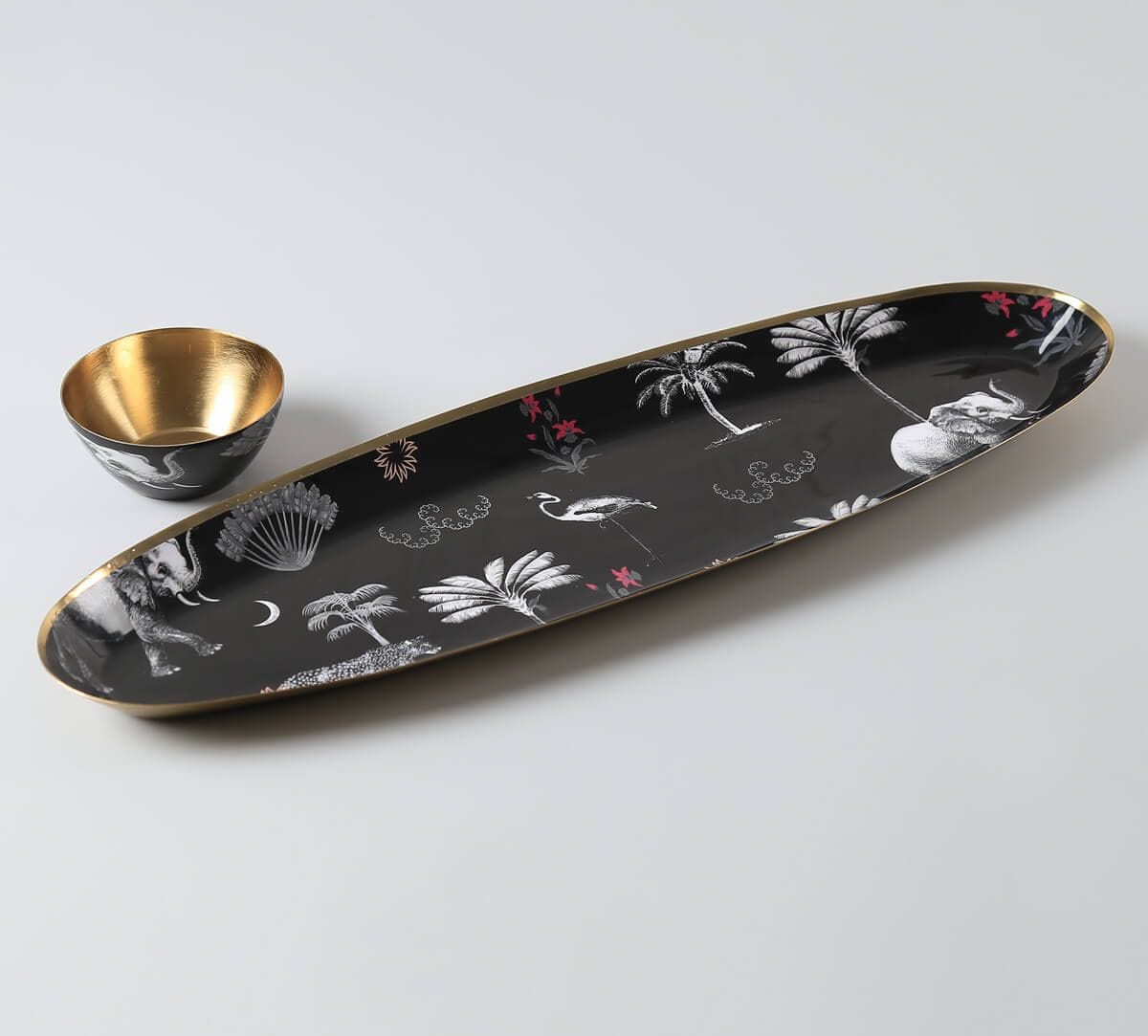 India Circus by Krsnaa Mehta Animalia Creations Platter with Dip Bowl