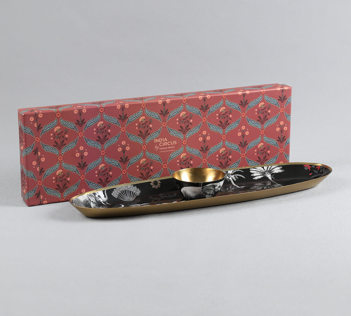 India Circus by Krsnaa Mehta Animalia Creations Platter with Dip Bowl