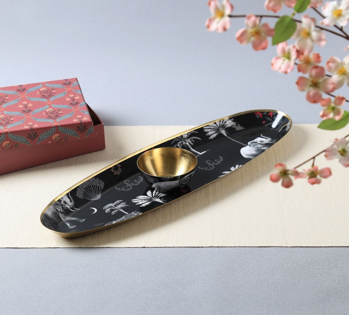 India Circus by Krsnaa Mehta Animalia Creations Platter with Dip Bowl