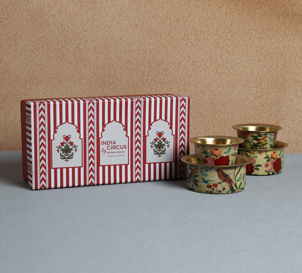 India Circus by Krsnaa Mehta Bird Land Brass coffee Tumbler Set of 2