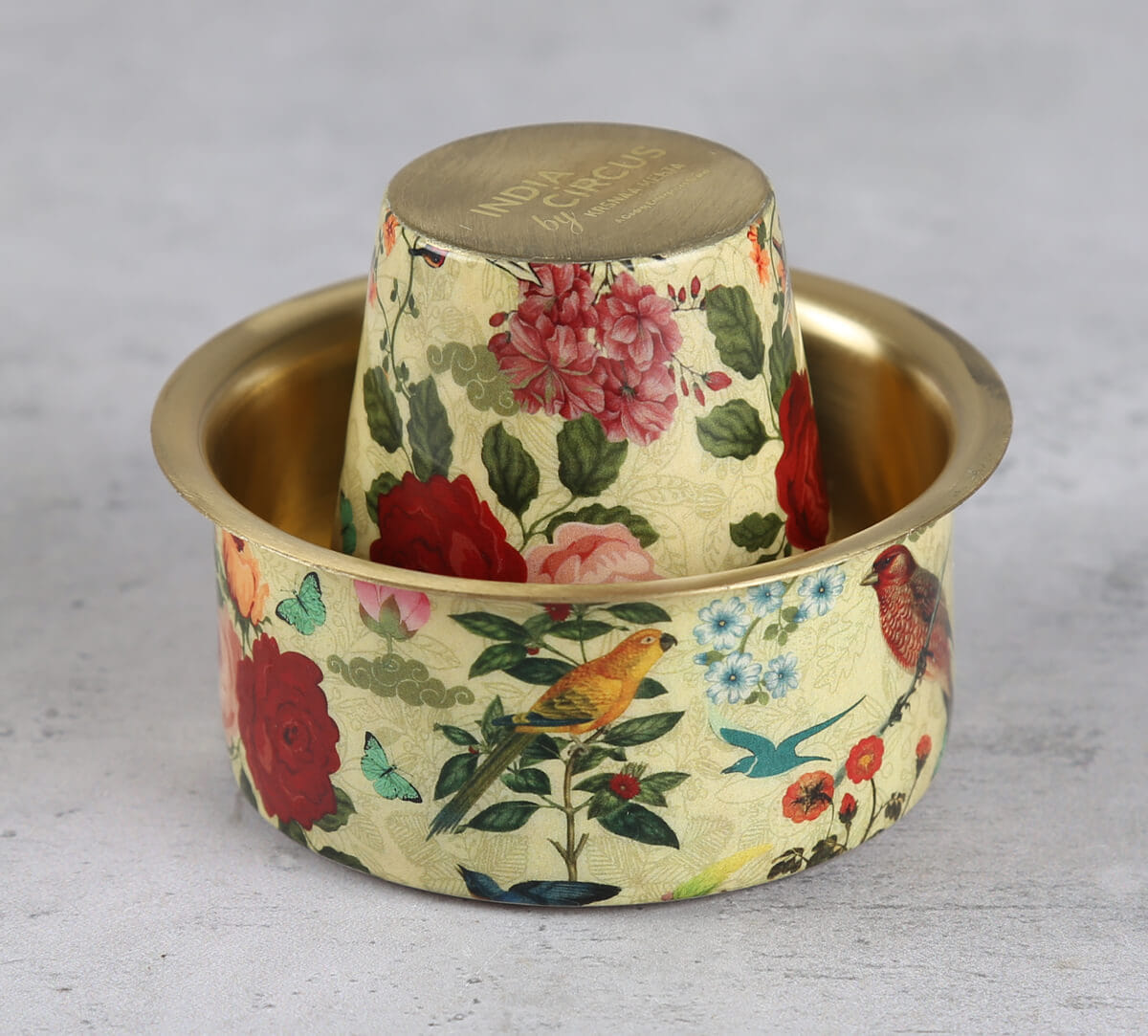 India Circus by Krsnaa Mehta Bird Land Brass coffee Tumbler Set of 2