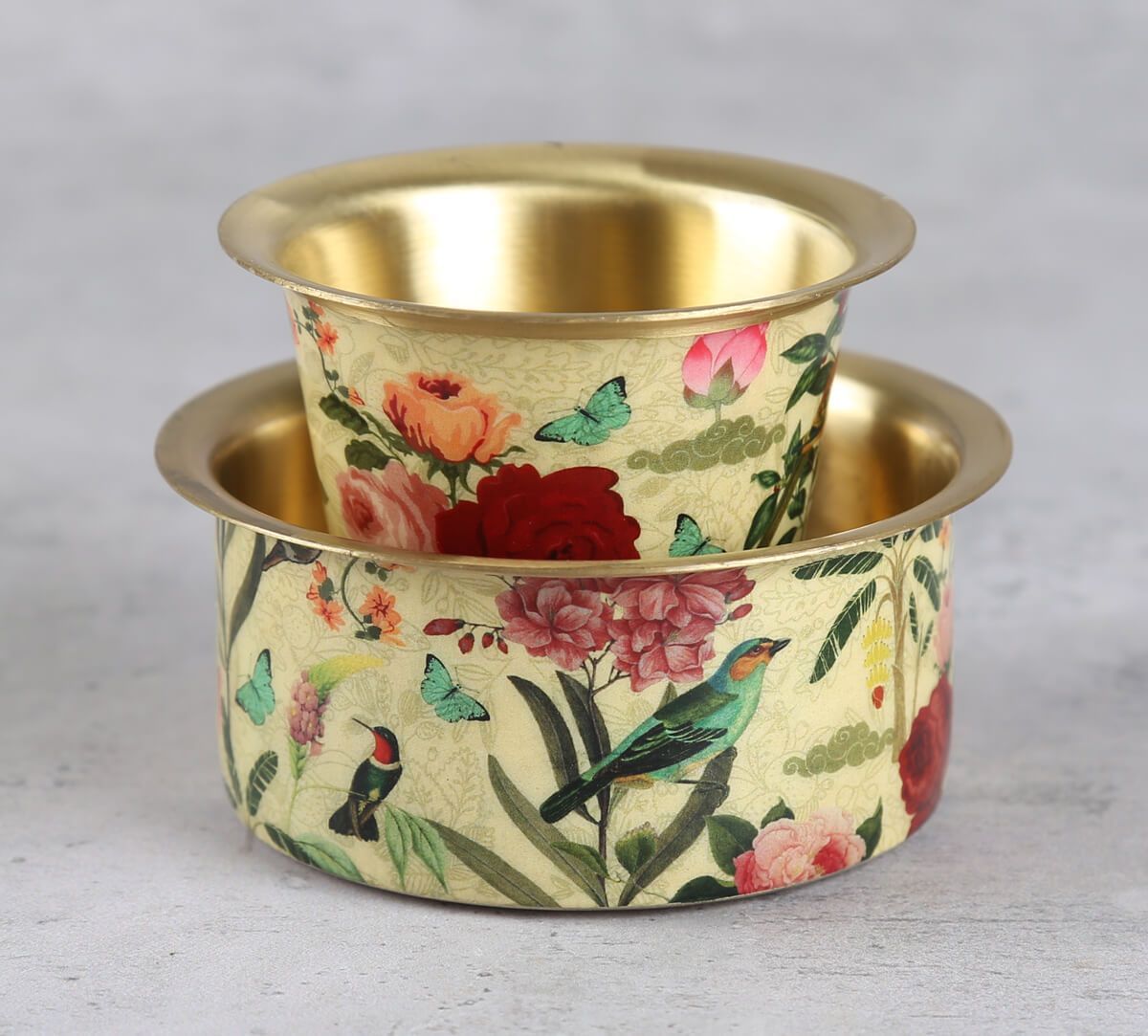 India Circus by Krsnaa Mehta Bird Land Brass coffee Tumbler Set of 2