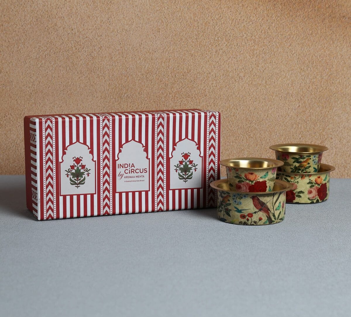 India Circus by Krsnaa Mehta Bird Land Brass coffee Tumbler Set of 2