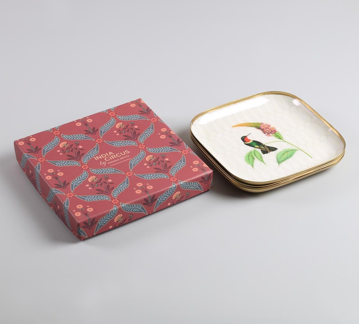 India Circus by Krsnaa Mehta Birdsong Botanica Square Platter Set