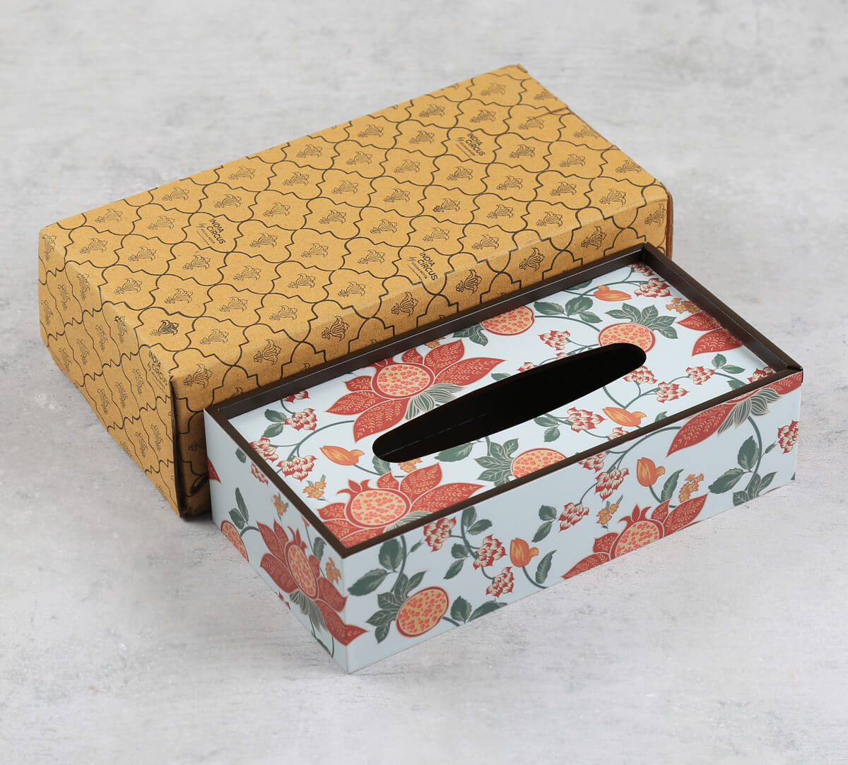 India Circus by Krsnaa Mehta Blushed Orchard Tissue Box Holder