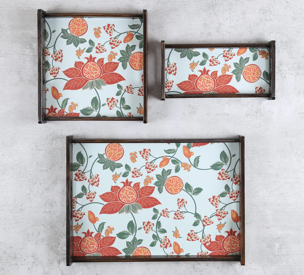 India Circus by Krsnaa Mehta Blushed Orchard Trays Set of 3