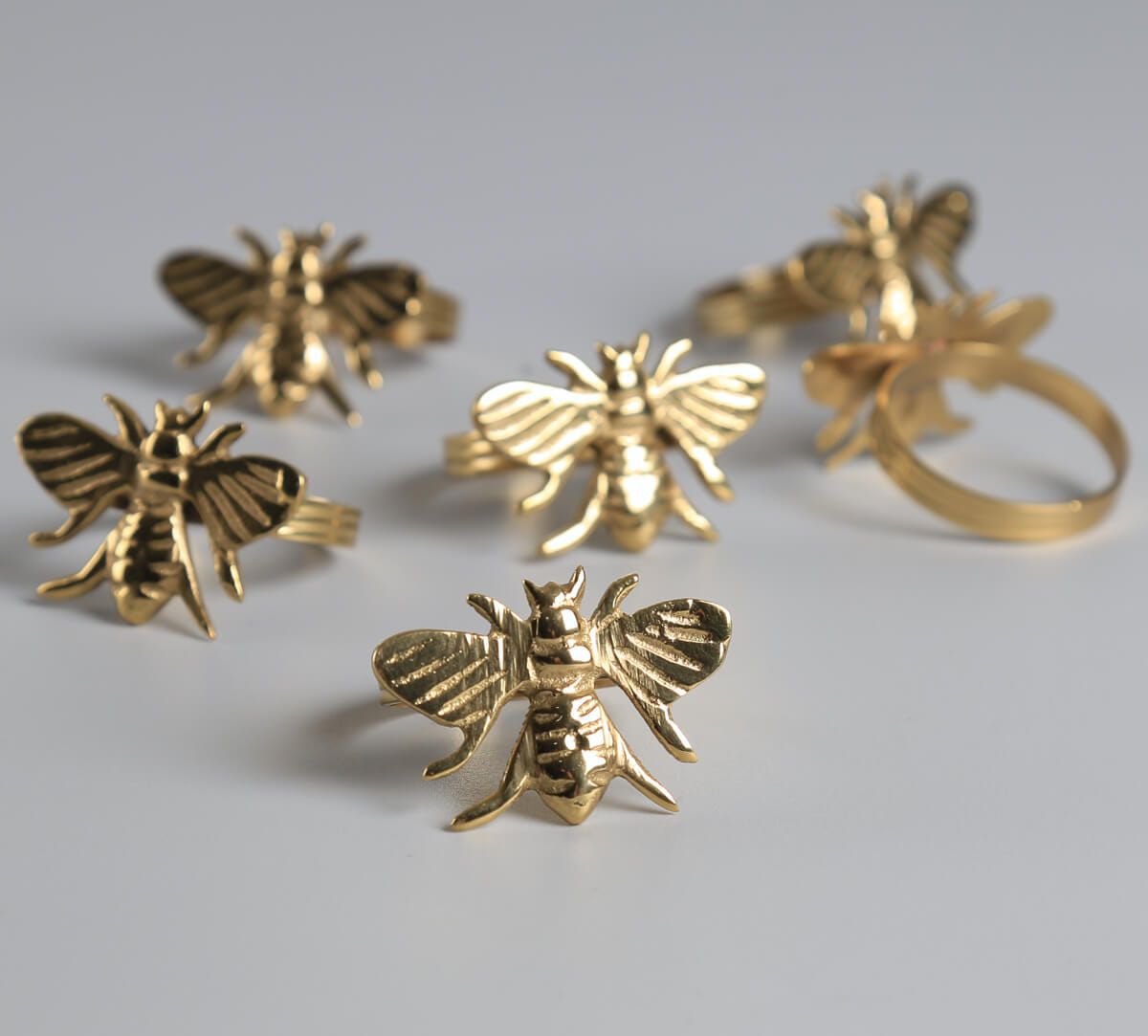 India Circus by Krsnaa Mehta Bumblebees Napkin Ring Set