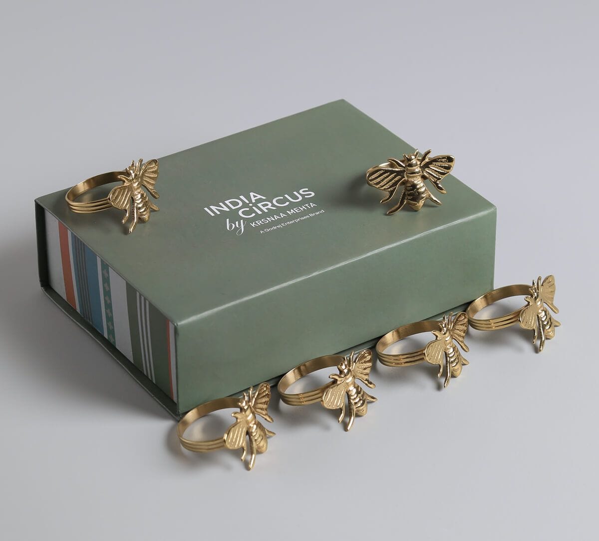 India Circus by Krsnaa Mehta Bumblebees Napkin Ring Set