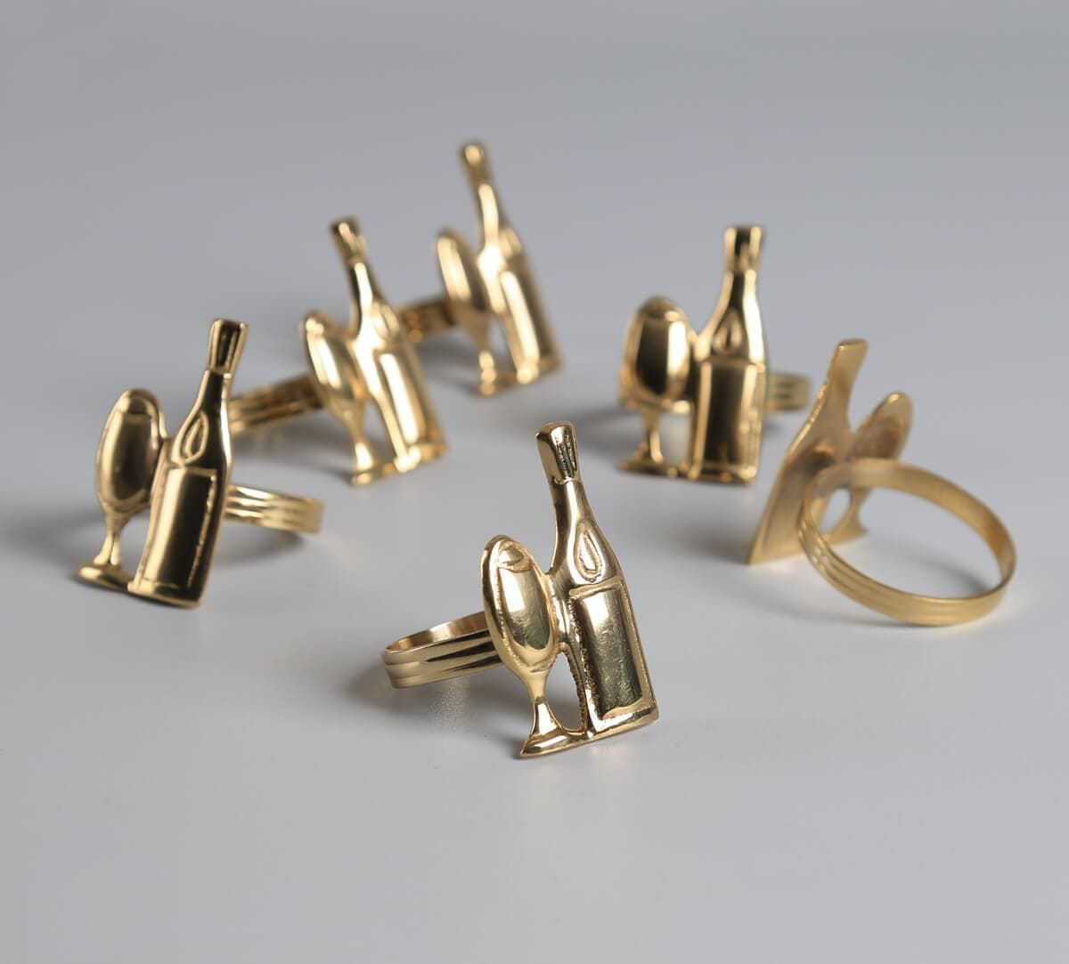 India Circus by Krsnaa Mehta Champagne Napkin Ring Set