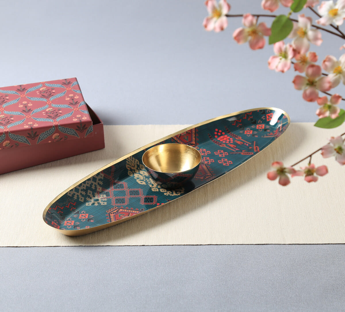 India Circus by Krsnaa Mehta Enchanting Mirage Platter with Dip Bowl