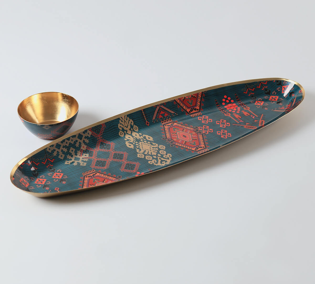 India Circus by Krsnaa Mehta Enchanting Mirage Platter with Dip Bowl