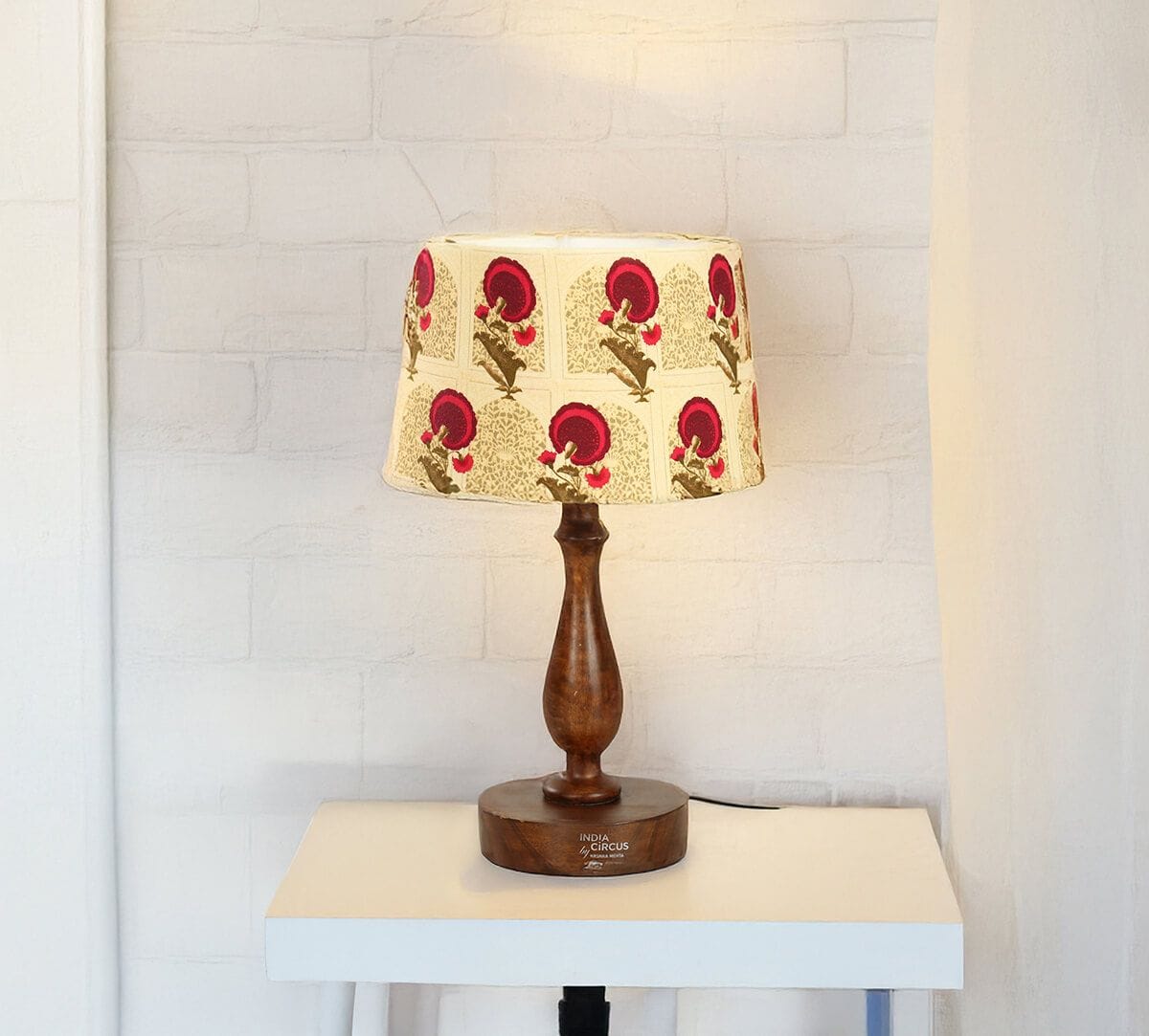 India Circus by Krsnaa Mehta Flower Regalia Drum Table Lamp