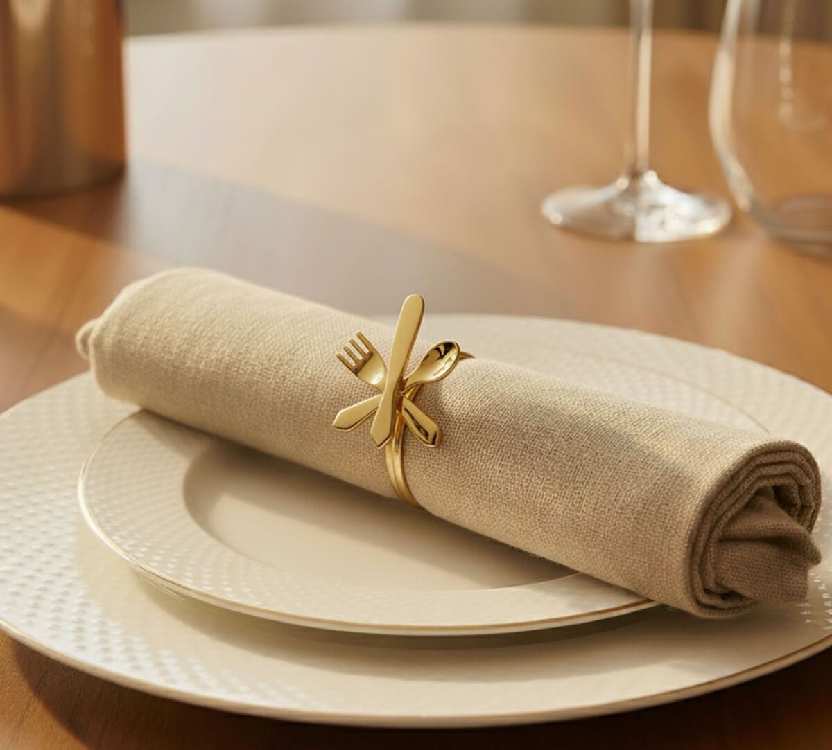 Forks & Knifes Napkin Ring Set