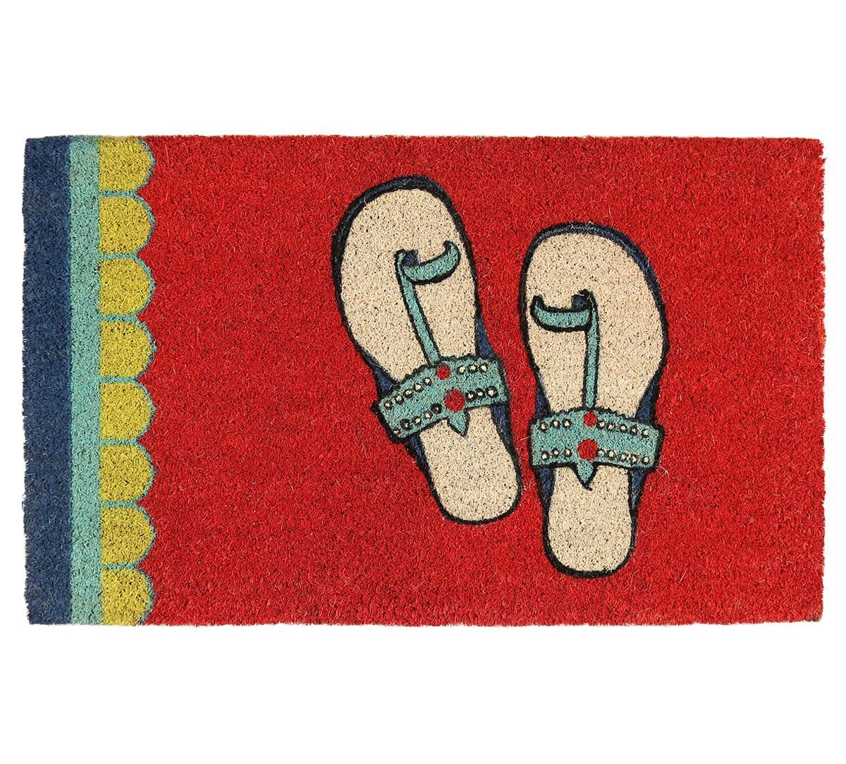 India Circus by Krsnaa Mehta Funky Slippers Red Doormat