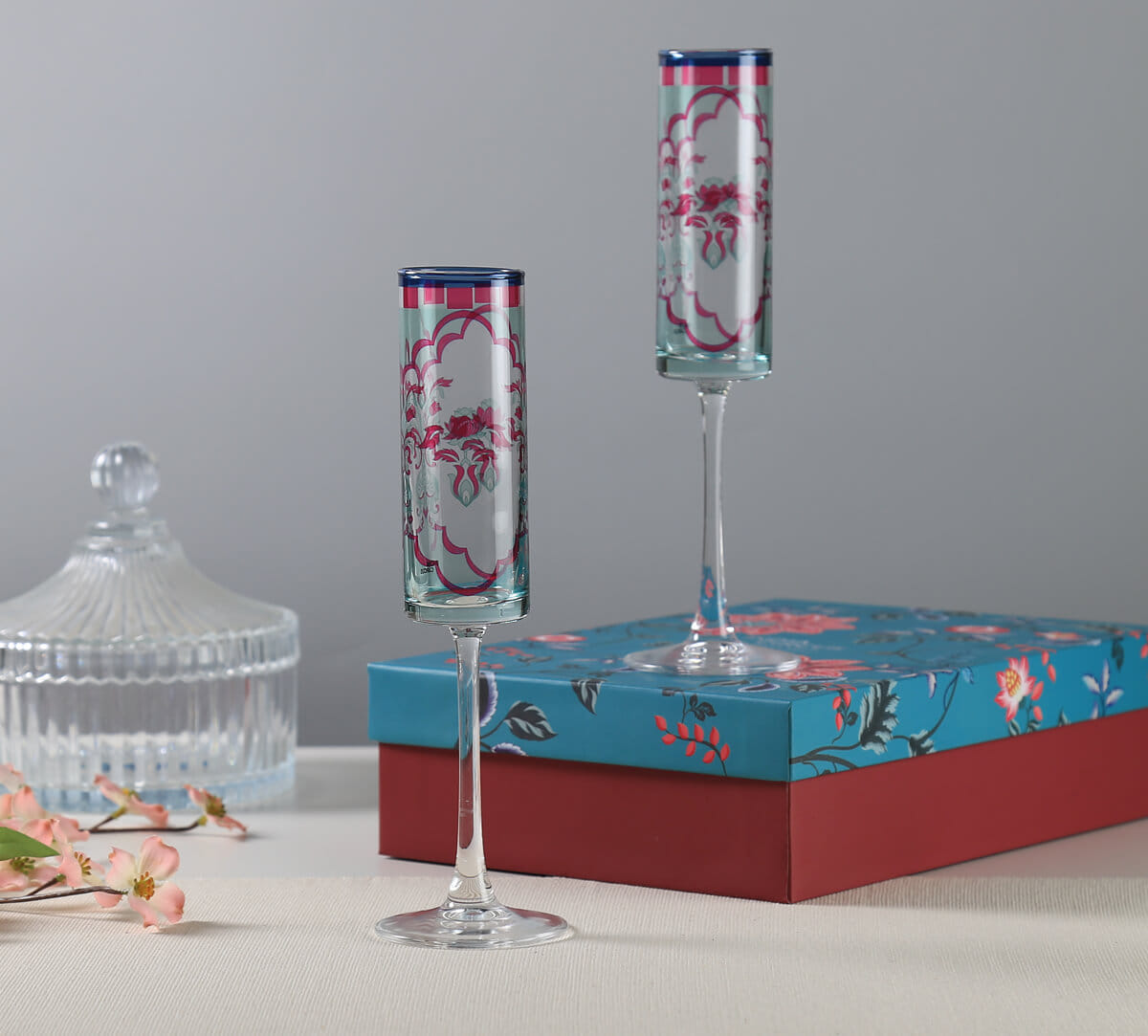 India Circus by Krsnaa Mehta Giardino Segreto Champagne Glass Set of 2