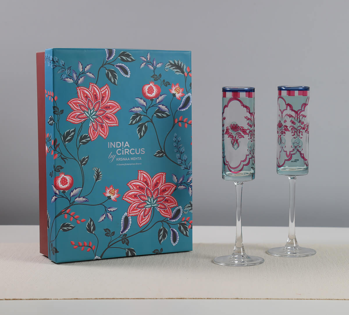 India Circus by Krsnaa Mehta Giardino Segreto Champagne Glass Set of 2