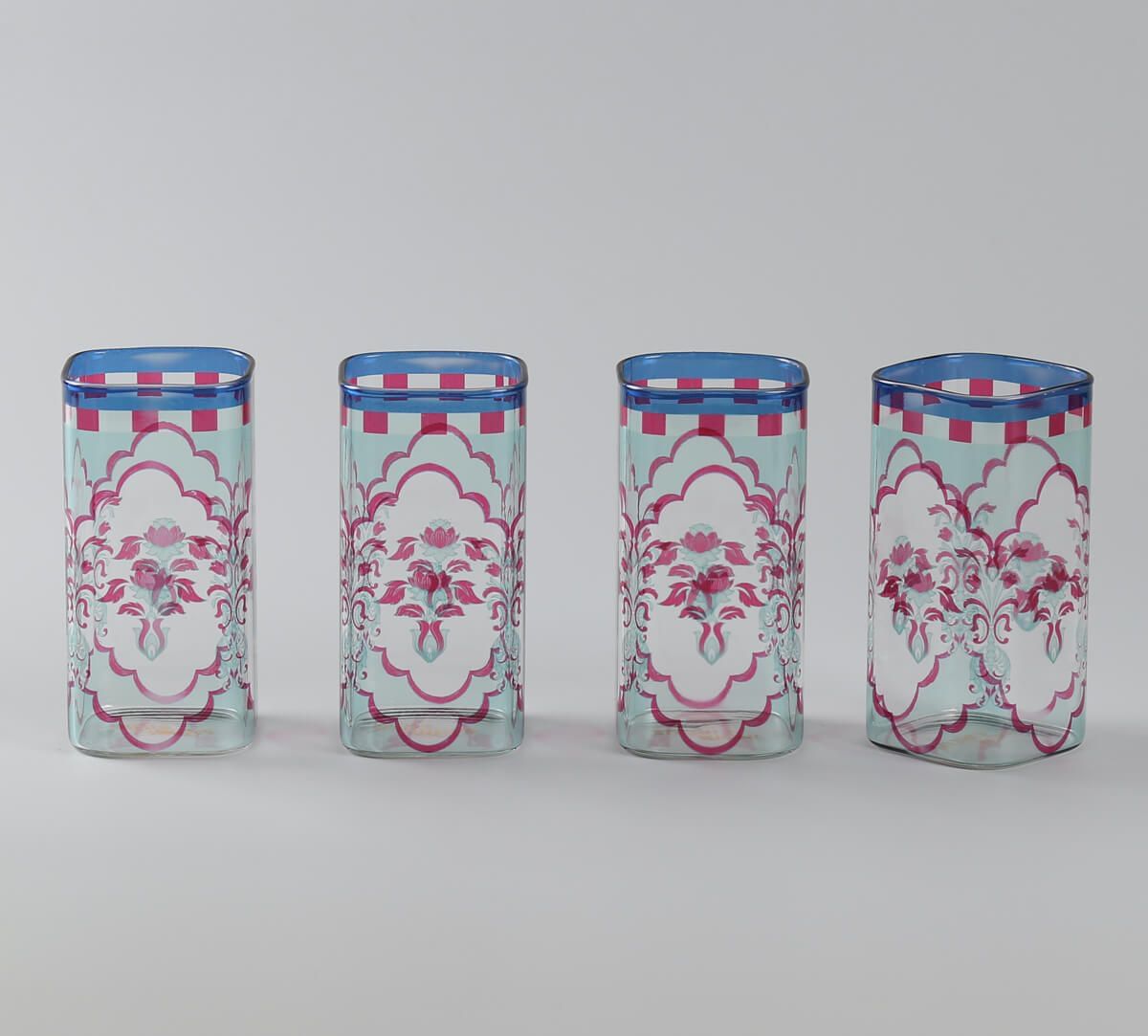 India Circus by Krsnaa Mehta Giardino Segreto Glass Tumbler Set of 4
