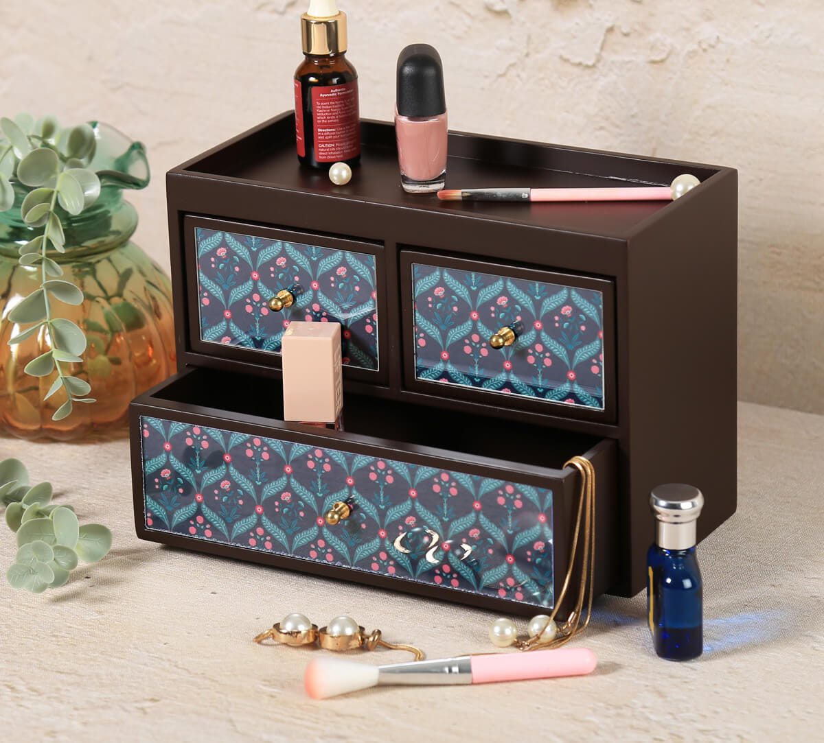 India Circus by Krsnaa Mehta Iron Blooming Dahlia Chest of Drawer