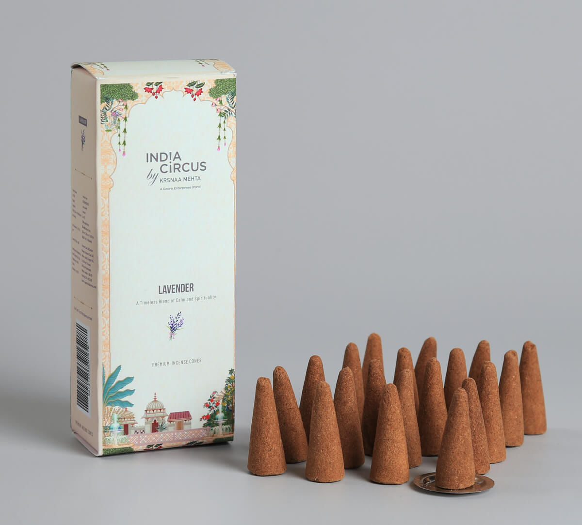 India Circus by Krsnaa Mehta Lavender Incense Cone Set of 20 Cone