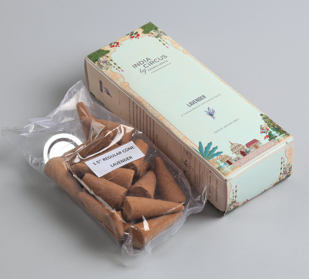 India Circus by Krsnaa Mehta Lavender Incense Cone Set of 20 Cone
