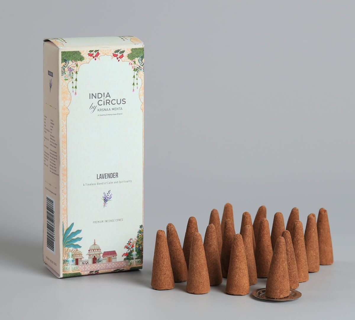 India Circus by Krsnaa Mehta Lavender Incense Cone Set of 20 Cone