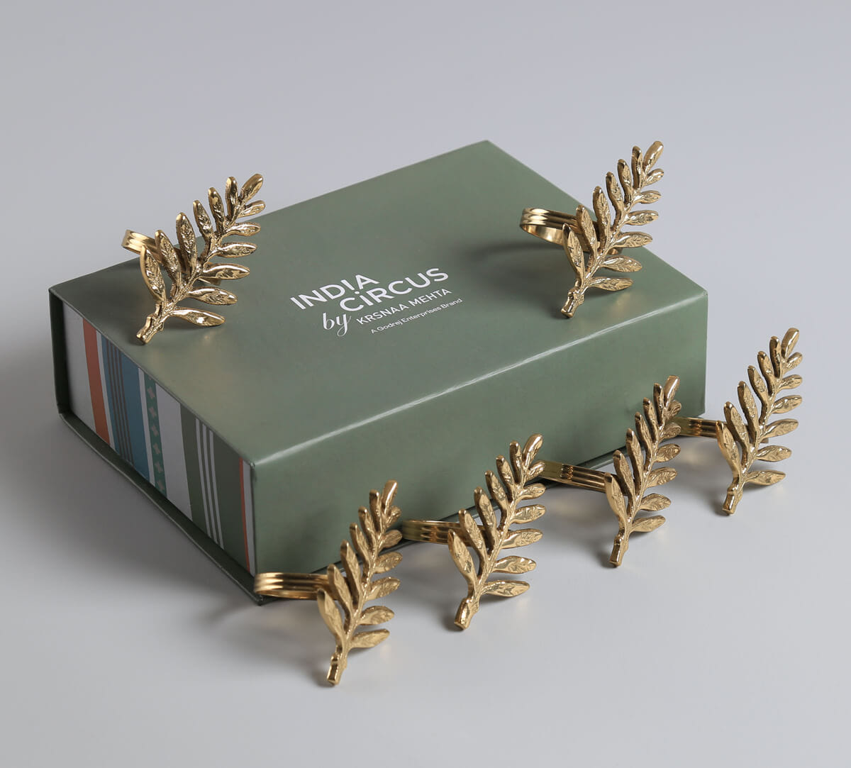 India Circus by Krsnaa Mehta Leaflets Napkin Ring Set