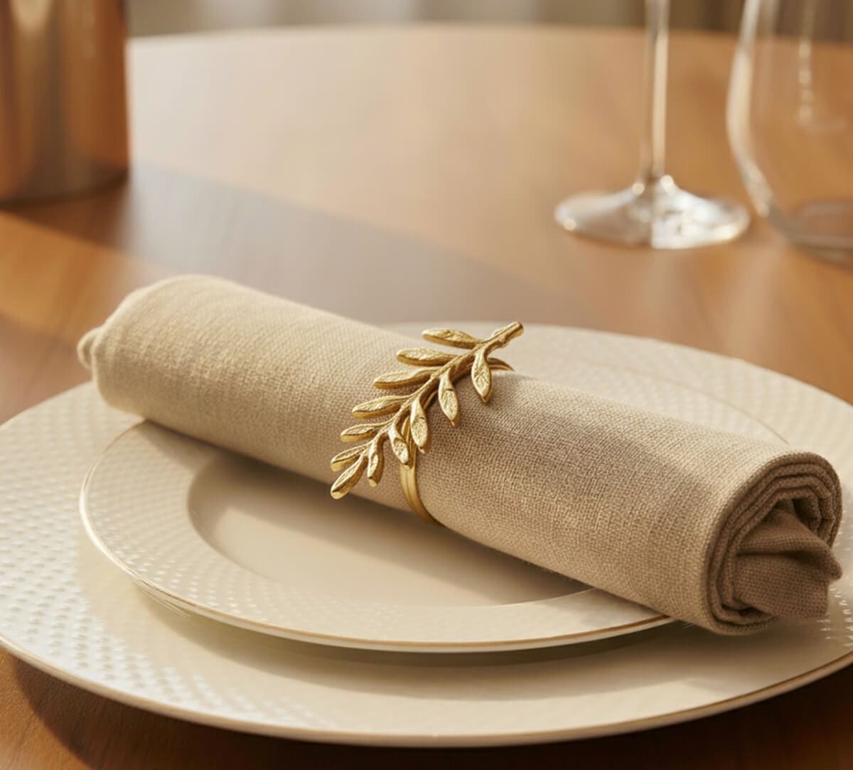 Leaflets Napkin Ring Set