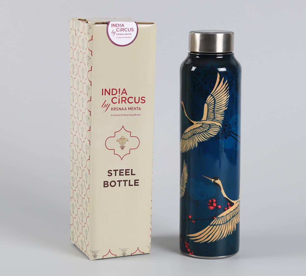 India Circus by Krsnaa Mehta Legend of the Cranes Big Steel Bottle