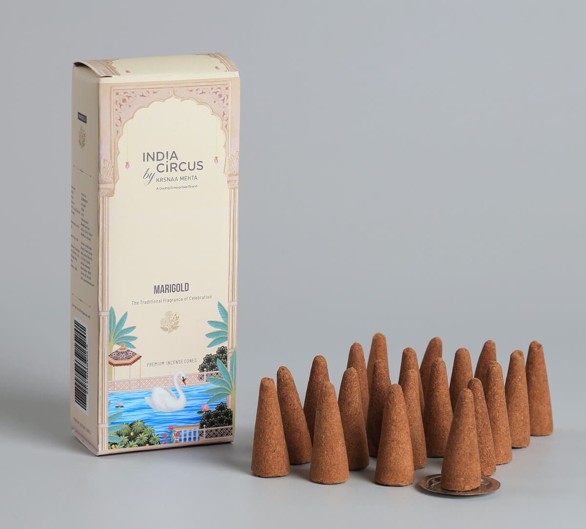 India Circus by Krsnaa Mehta Marigold Incense Cone Set of 20 Cone