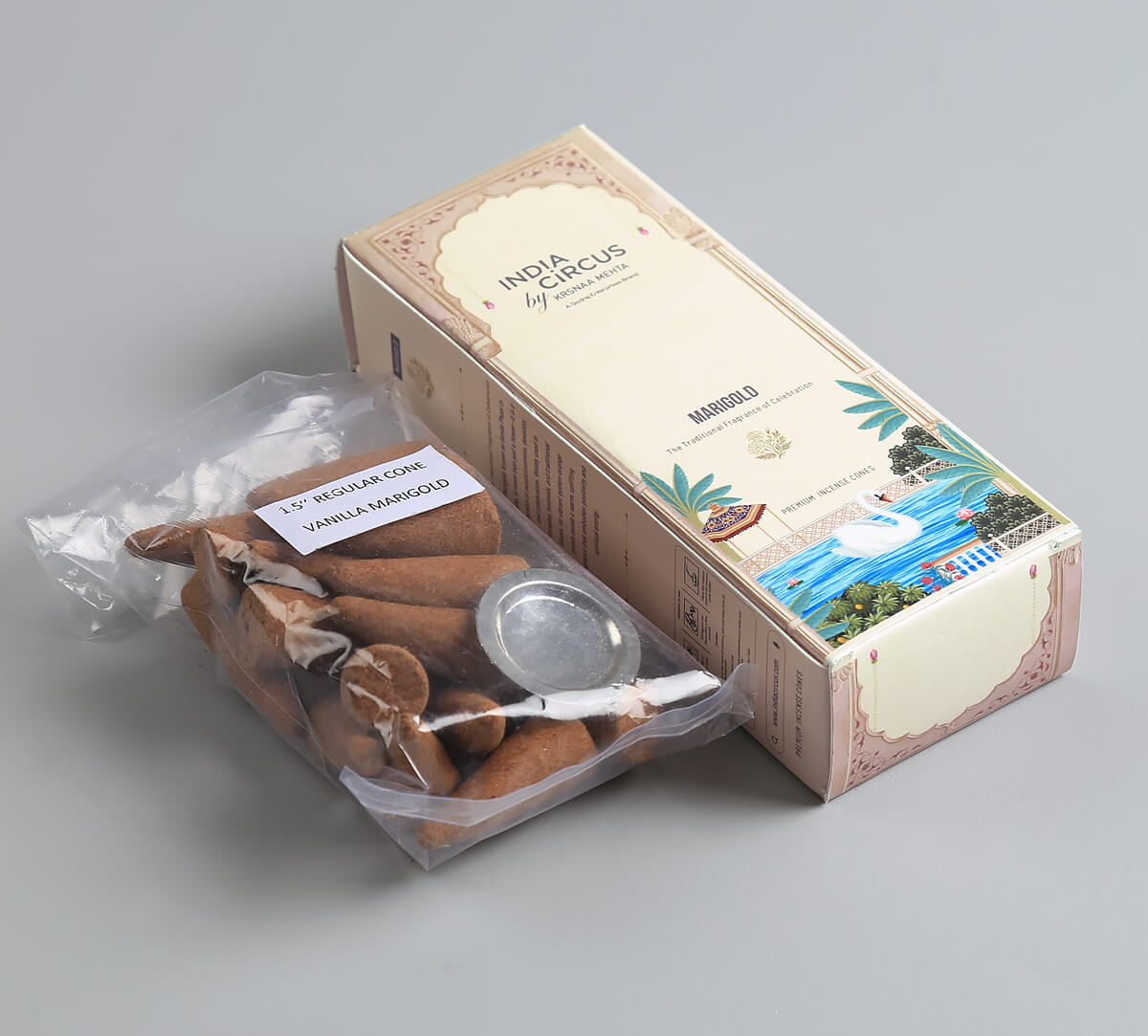 India Circus by Krsnaa Mehta Marigold Incense Cone Set of 20 Cone