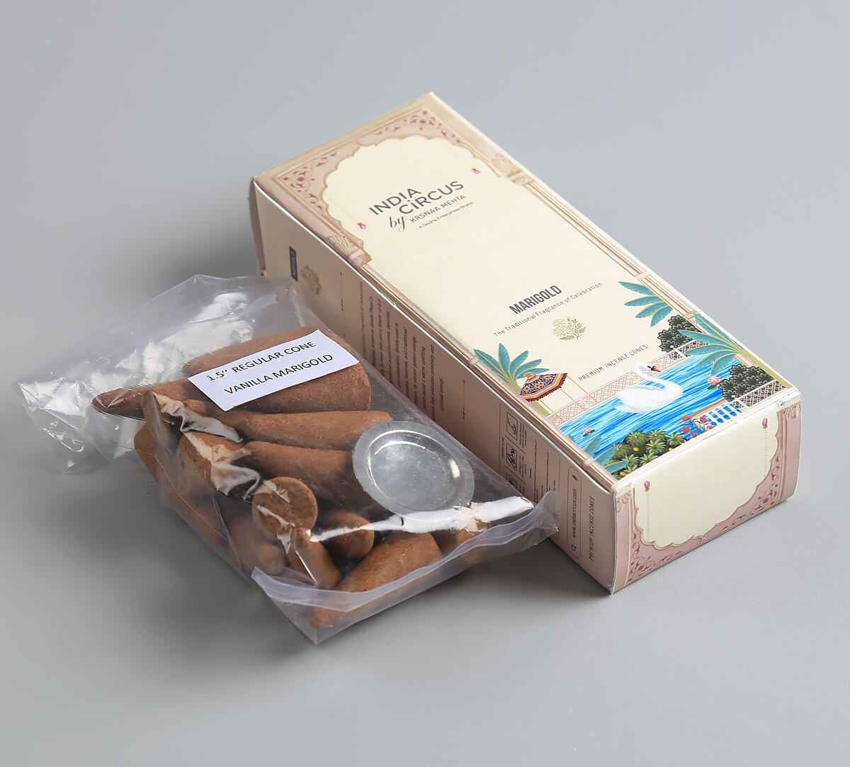 India Circus by Krsnaa Mehta Marigold Incense Cone Set of 20 Cone