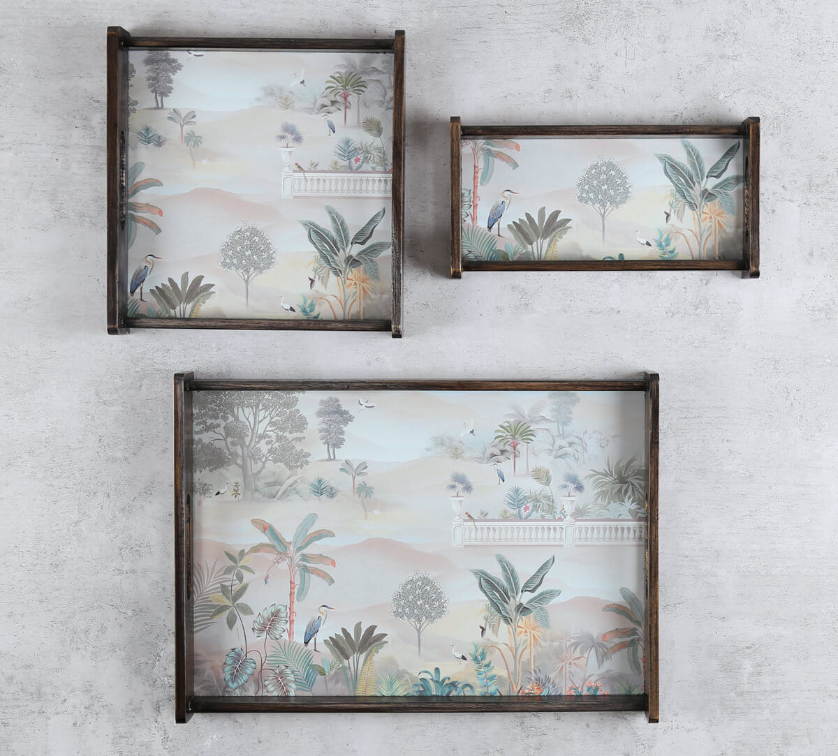 India Circus by Krsnaa Mehta Mirage of Paradise Trays Set of 3