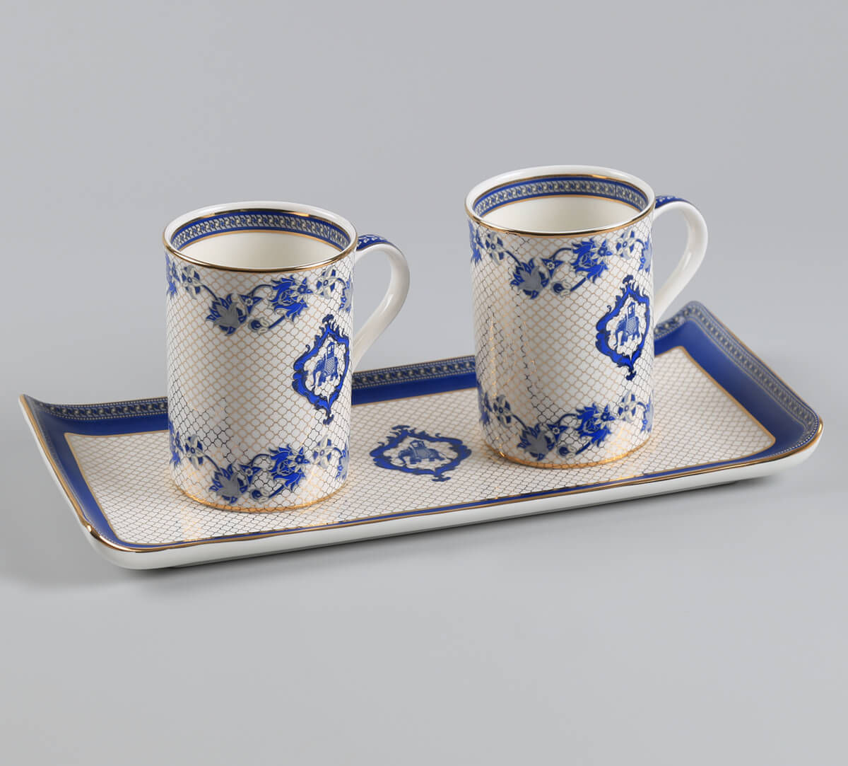 India Circus by Krsnaa Mehta Oceanic Opulence Coffee Mugs and Platter Set