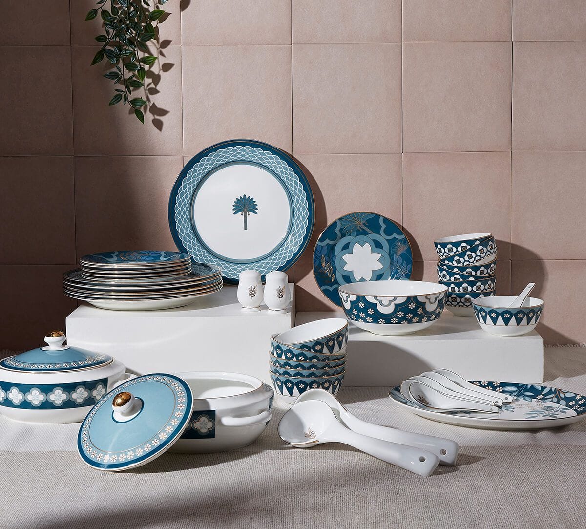 India Circus by Krsnaa Mehta Oceanic Opulence Dinner set 40 Pieces