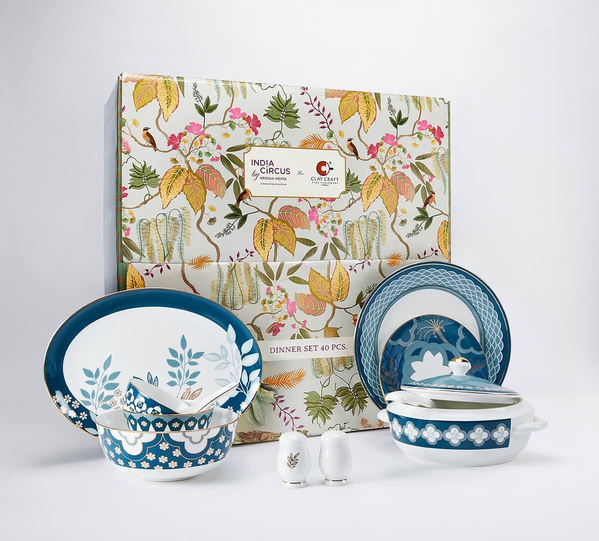 India Circus by Krsnaa Mehta Oceanic Opulence Dinner set 40 Pieces