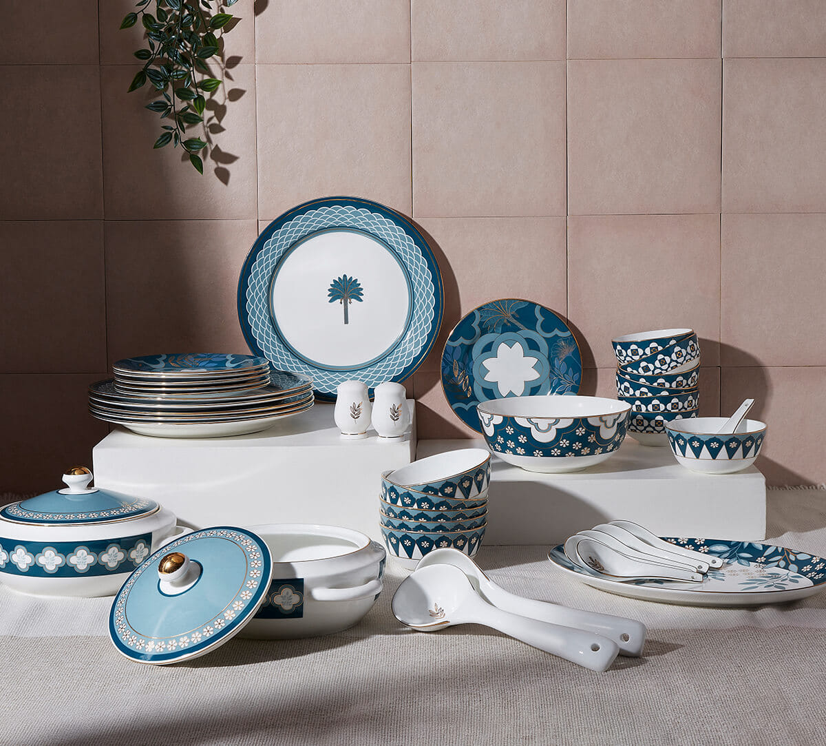 India Circus by Krsnaa Mehta Oceanic Opulence Dinner set 40 Pieces