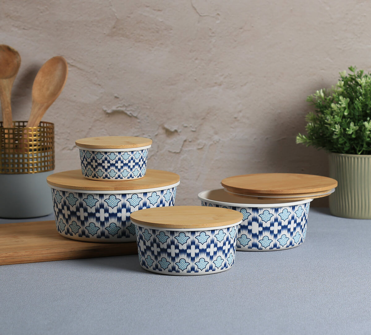 India Circus by Krsnaa Mehta Organised Ovule Bamboo Container Set of 4