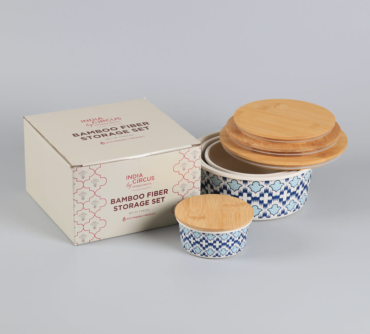 India Circus by Krsnaa Mehta Organised Ovule Bamboo Container Set of 4