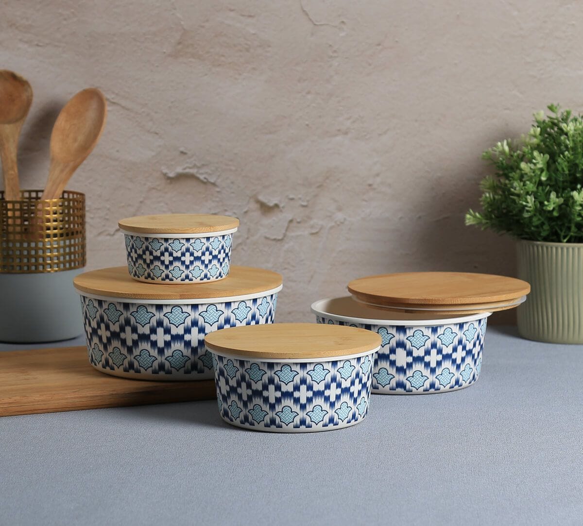 India Circus by Krsnaa Mehta Organised Ovule Bamboo Container Set of 4