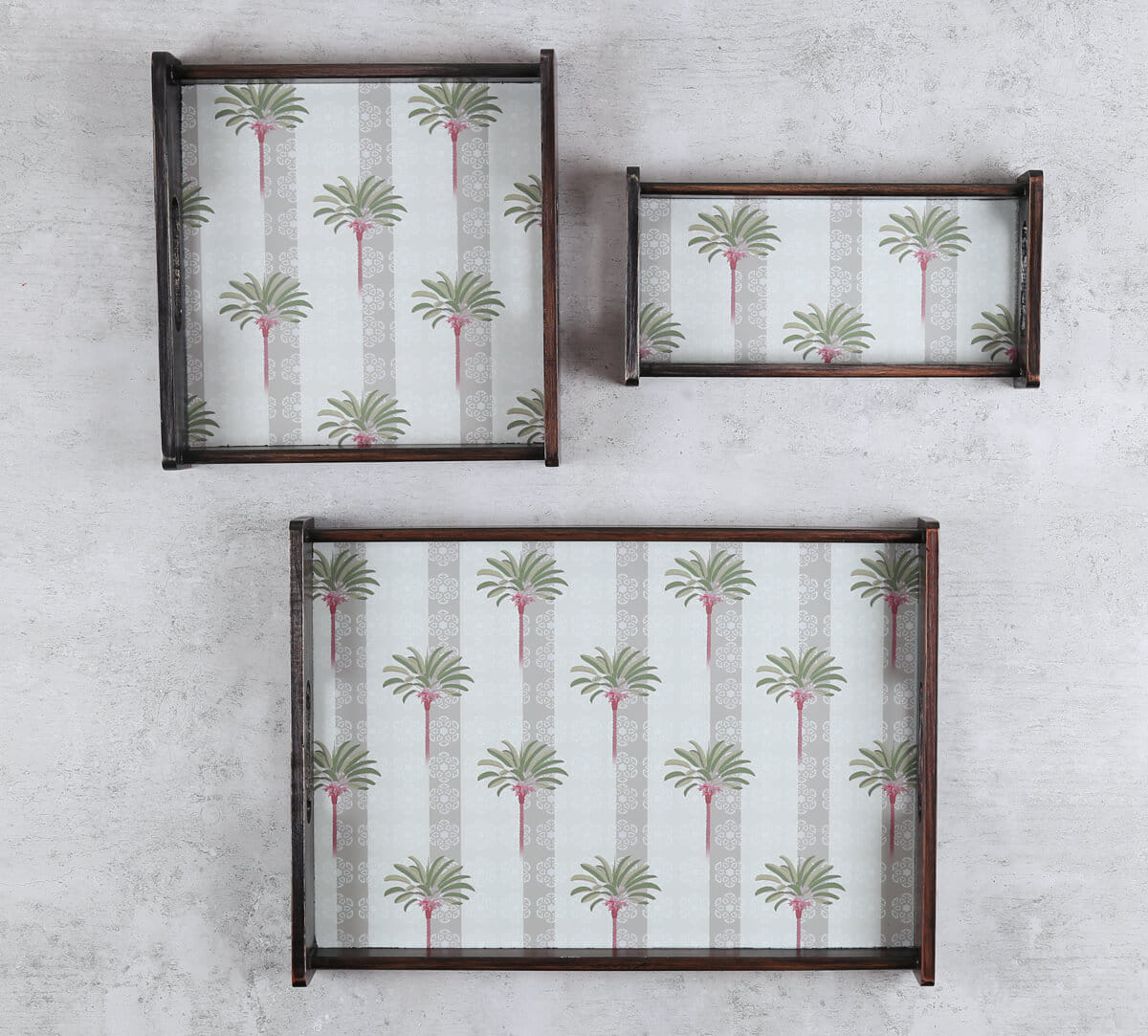 India Circus by Krsnaa Mehta Palms of Chanderi Trays Set of 3