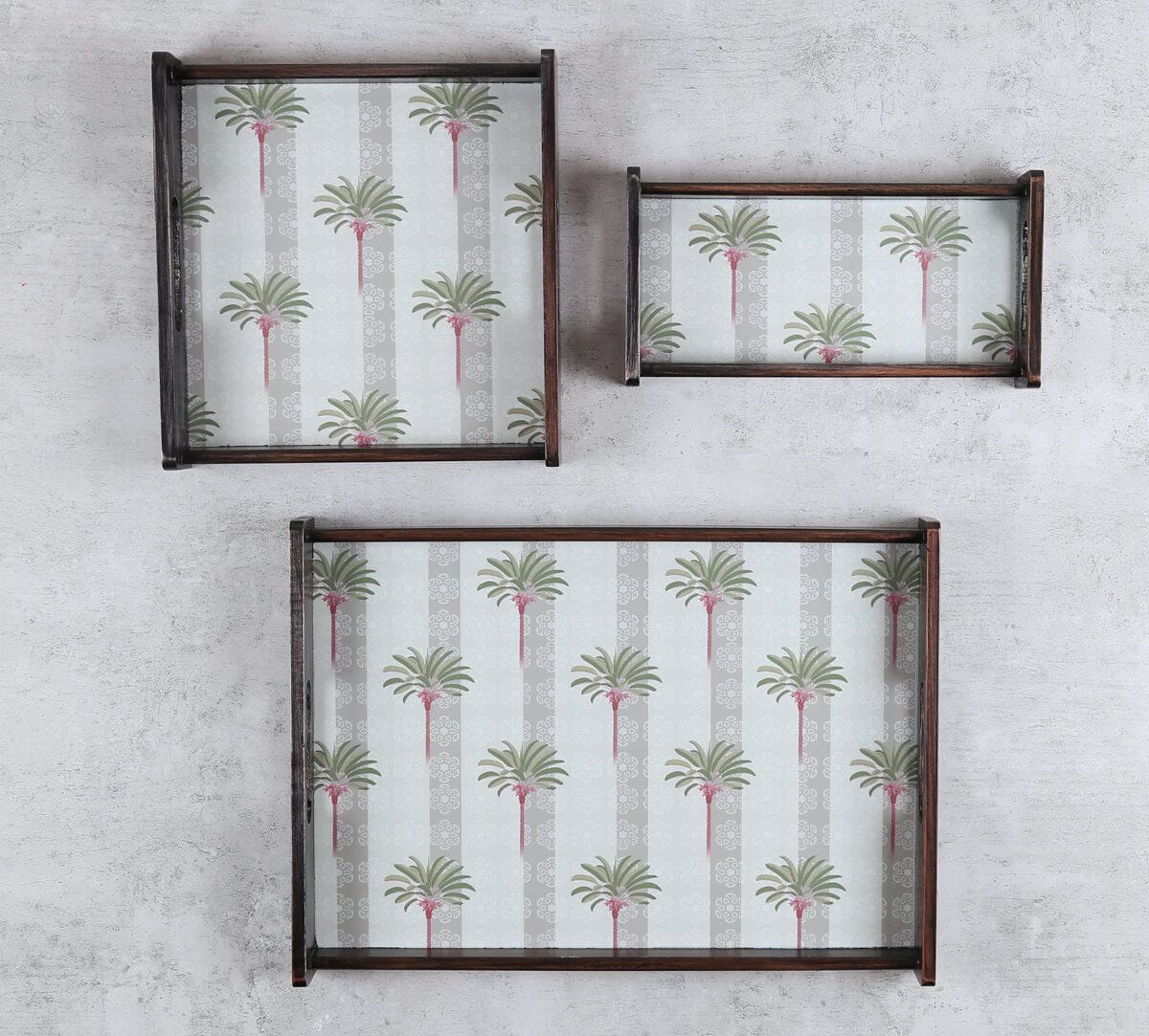 India Circus by Krsnaa Mehta Palms of Chanderi Trays Set of 3