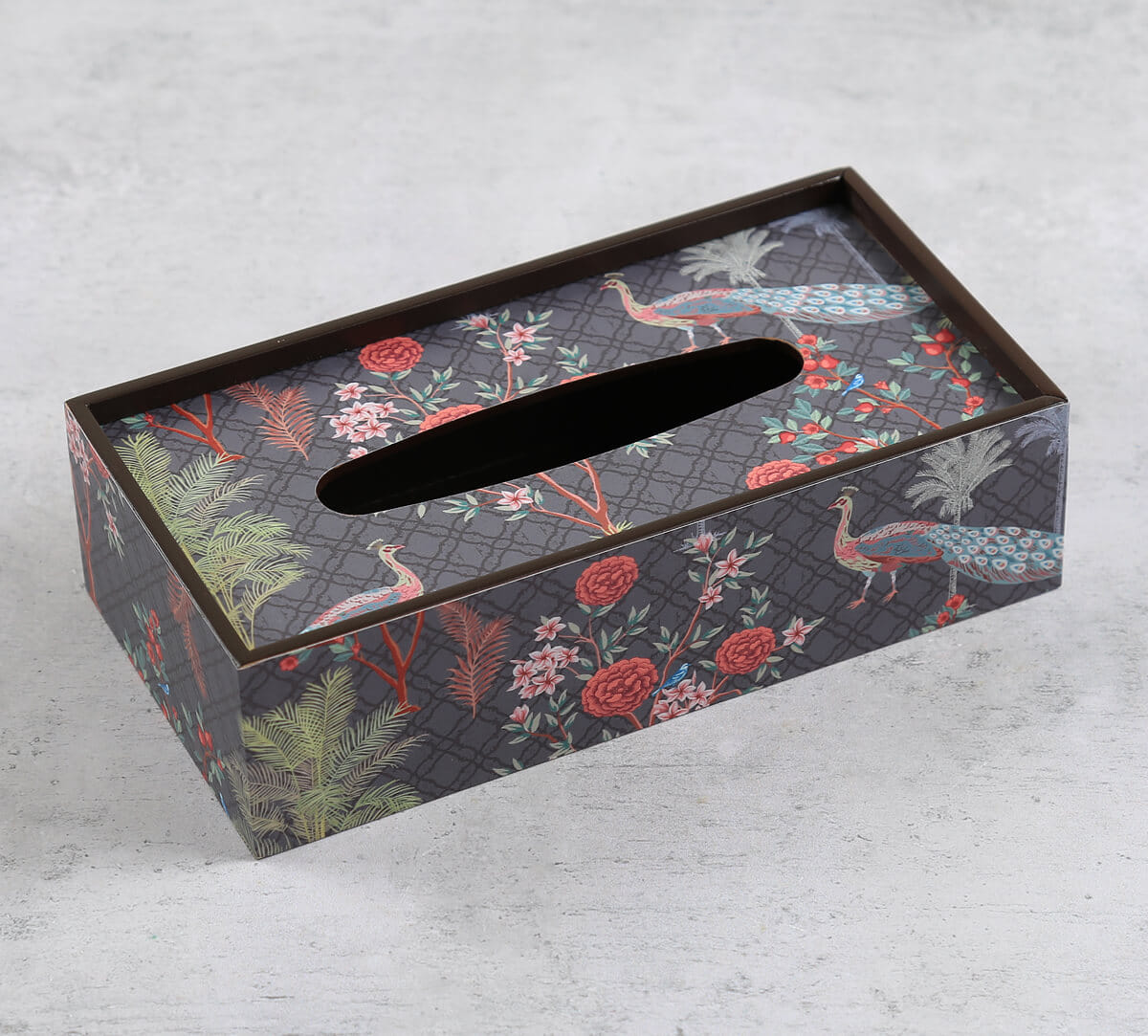 India Circus by Krsnaa Mehta Peacock Garden Tissue Box Holder